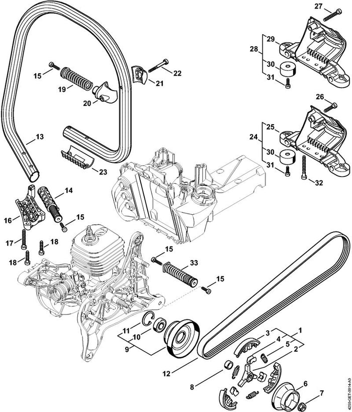 STIHL 4250-160-2000 Koppeling positie 1 technische tekening