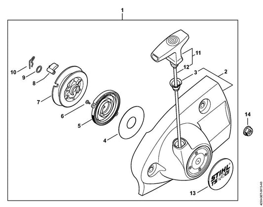 STIHL 4250-967-1500 Typeplaatje TS 500i positie 13 technische tekening
