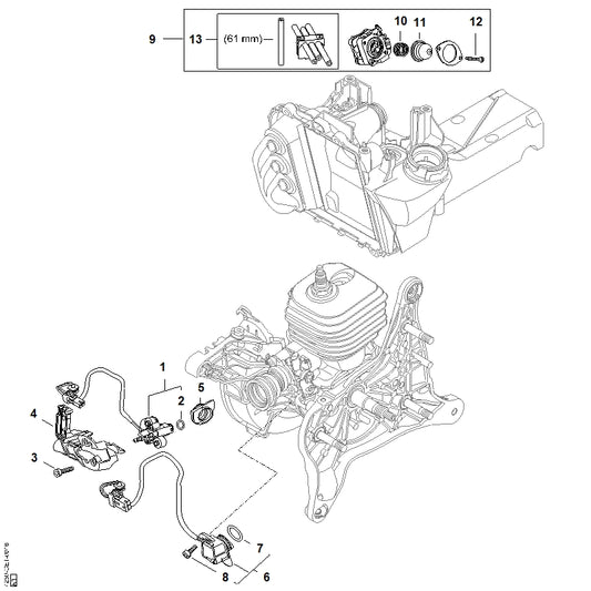 STIHL 9645-953-7559 O-ring 15,3x2,2 positie 7 technische tekening