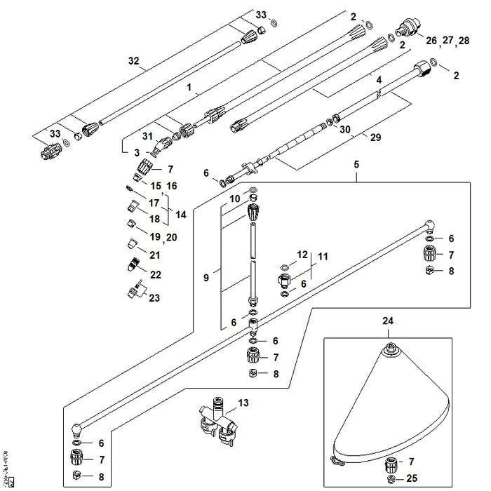 STIHL 4255-502-1000 Vlakstraalsproeier 80-015 positie 15 technische tekening