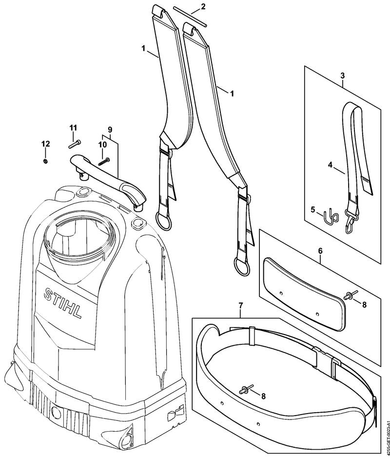 STIHL 4255-716-3700 Pen positie 2 technische tekening