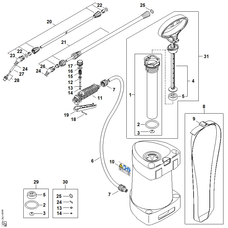 STIHL 4255-500-1306 Pistool positie 11 technische tekening