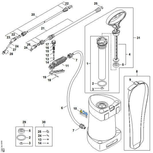 STIHL 4255-503-2200 As positie 18 technische tekening