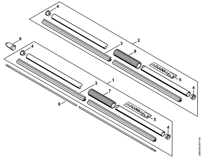 STIHL 4230-710-7128 Steel Ø 25,4 mm positie 1 technische tekening