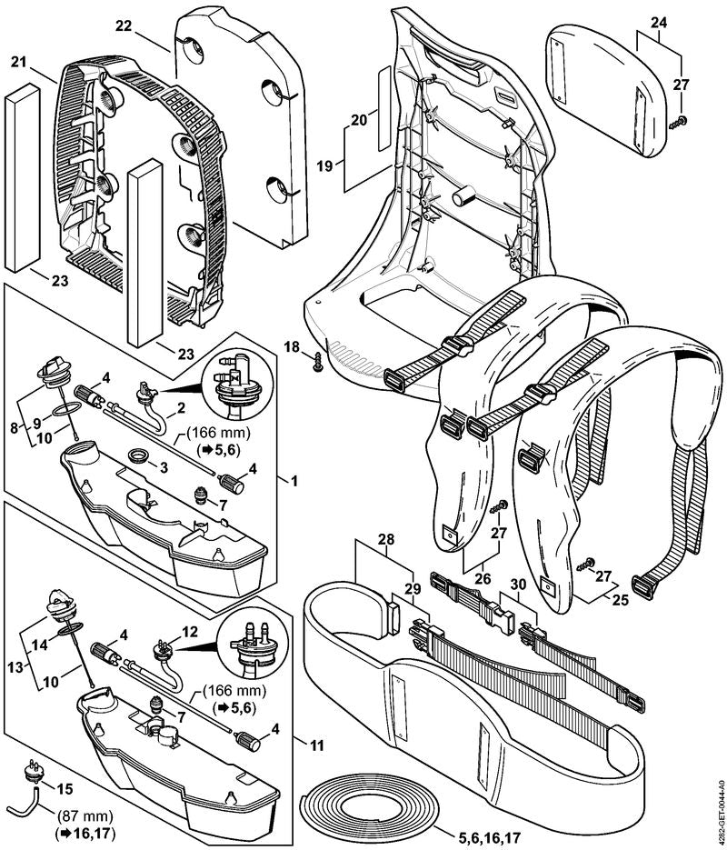 STIHL 4282-706-3210 Isolatielaag positie 22 technische tekening