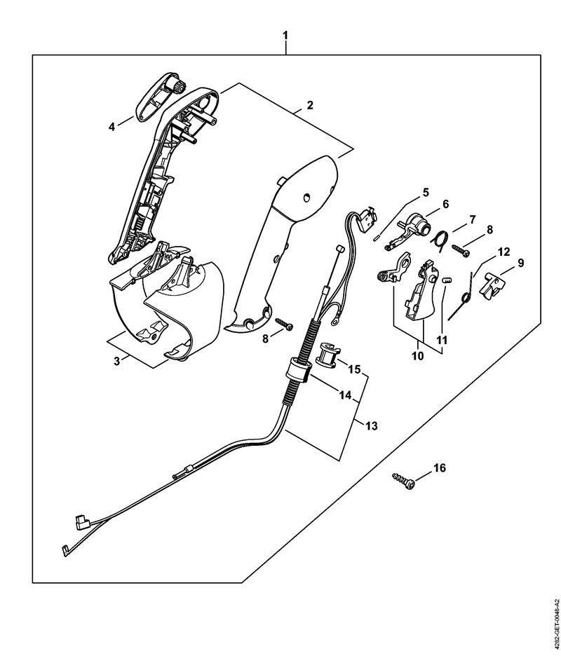 STIHL 4282-180-1103 Gaskabel positie 13 technische tekening