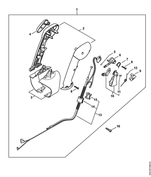 STIHL 4282-790-0701 Klembeugel positie 3 technische tekening