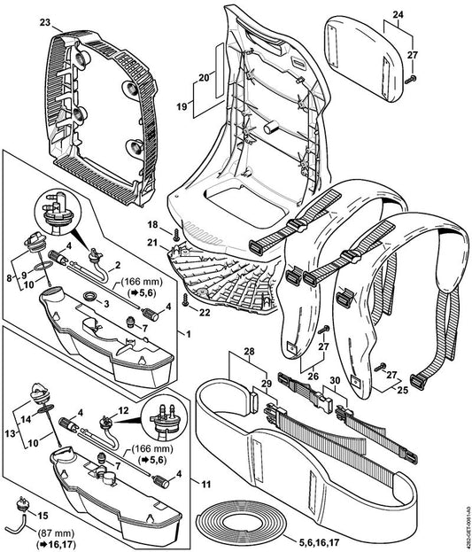 STIHL 4282-798-2200 Plaat positie 21 technische tekening