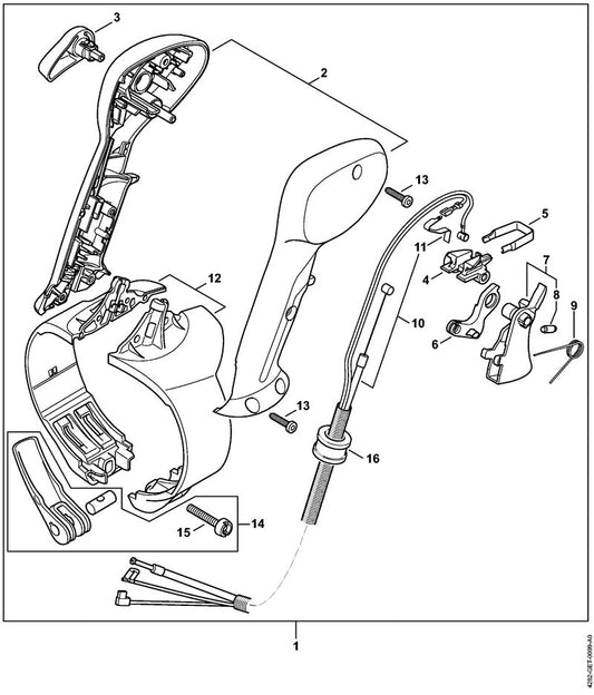 STIHL 4282-180-1107 Gaskabel positie 10 technische tekening