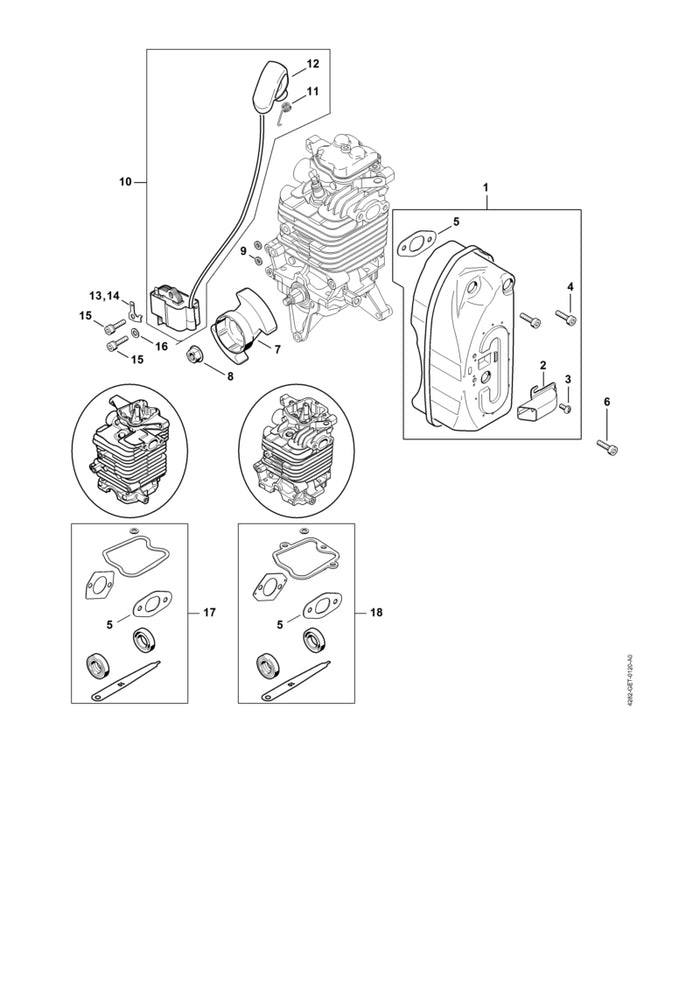 STIHL 4282-400-1308 Ontstekingsmoduul positie 10 technische tekening