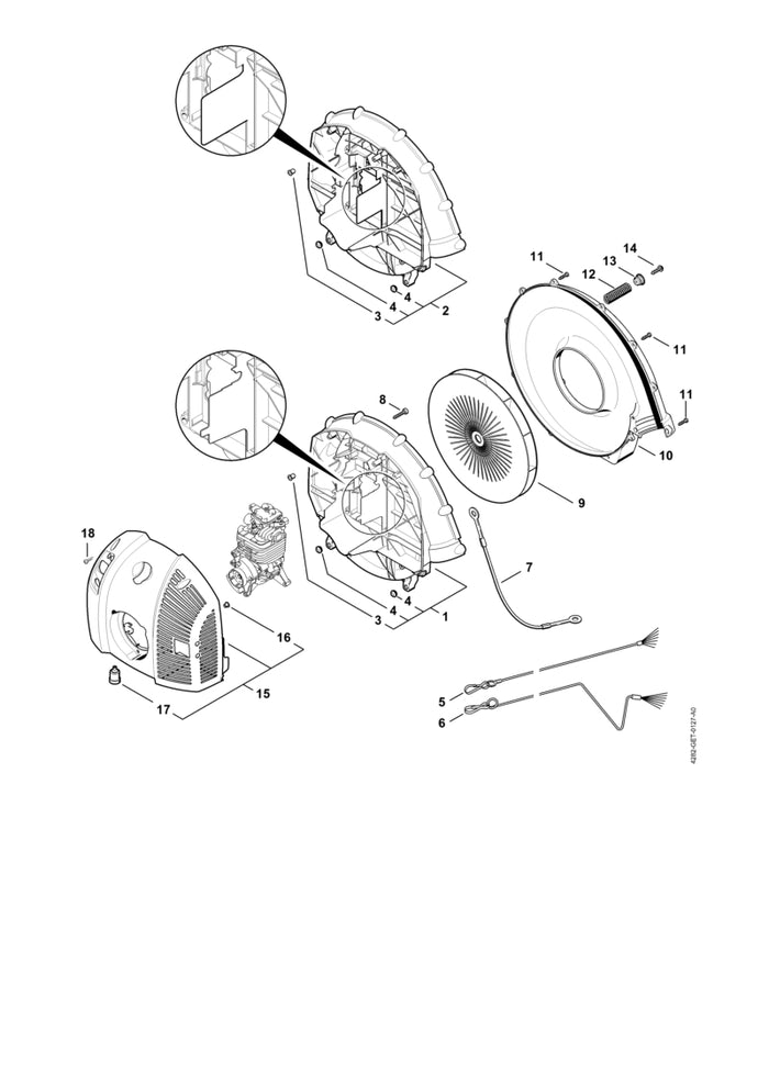 STIHL 4282-740-7102 Afleider positie 6 technische tekening