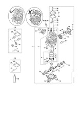 STIHL 4282-020-0204 Motor BR 500 positie 1 technische tekening