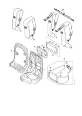 STIHL 4283-701-1800 Rugplaat positie 1 technische tekening