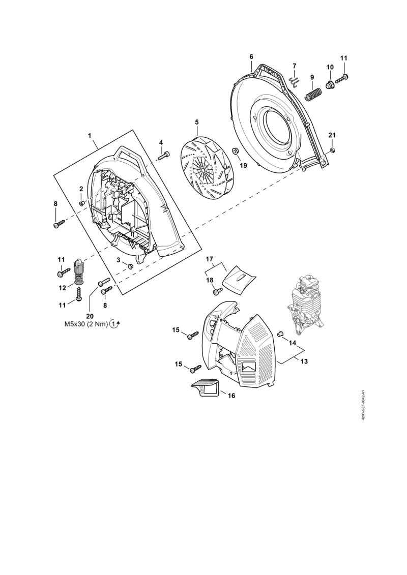 STIHL 9220-262-1401 Sechskantmutter DIN EN14218-M12x1,25-10 positie 19 technische tekening