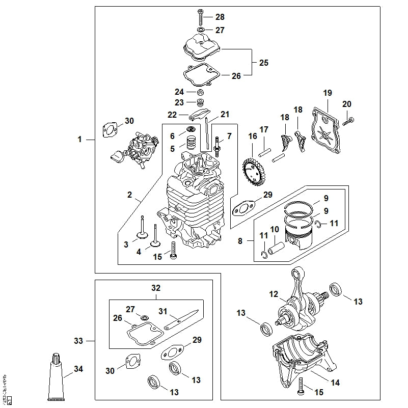 STIHL 4283-038-1900 Sleephefboom positie 18 technische tekening