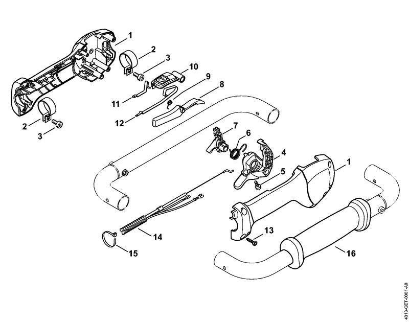 STIHL 4313-180-1103 Gaskabel positie 14 technische tekening