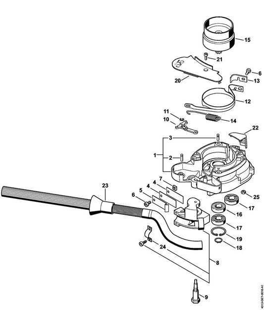 STIHL 4313-160-0300 Deksel positie 20 technische tekening