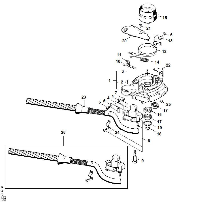 STIHL 4313-160-4800 Uitschakelhefboom positie 23 technische tekening