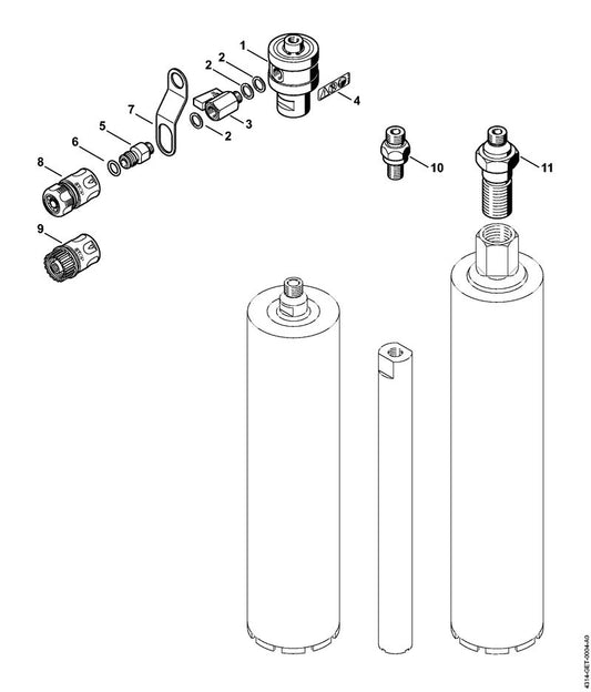 STIHL 4314-682-3903 Adapter 5/8" - 11 UNC positie 10 technische tekening