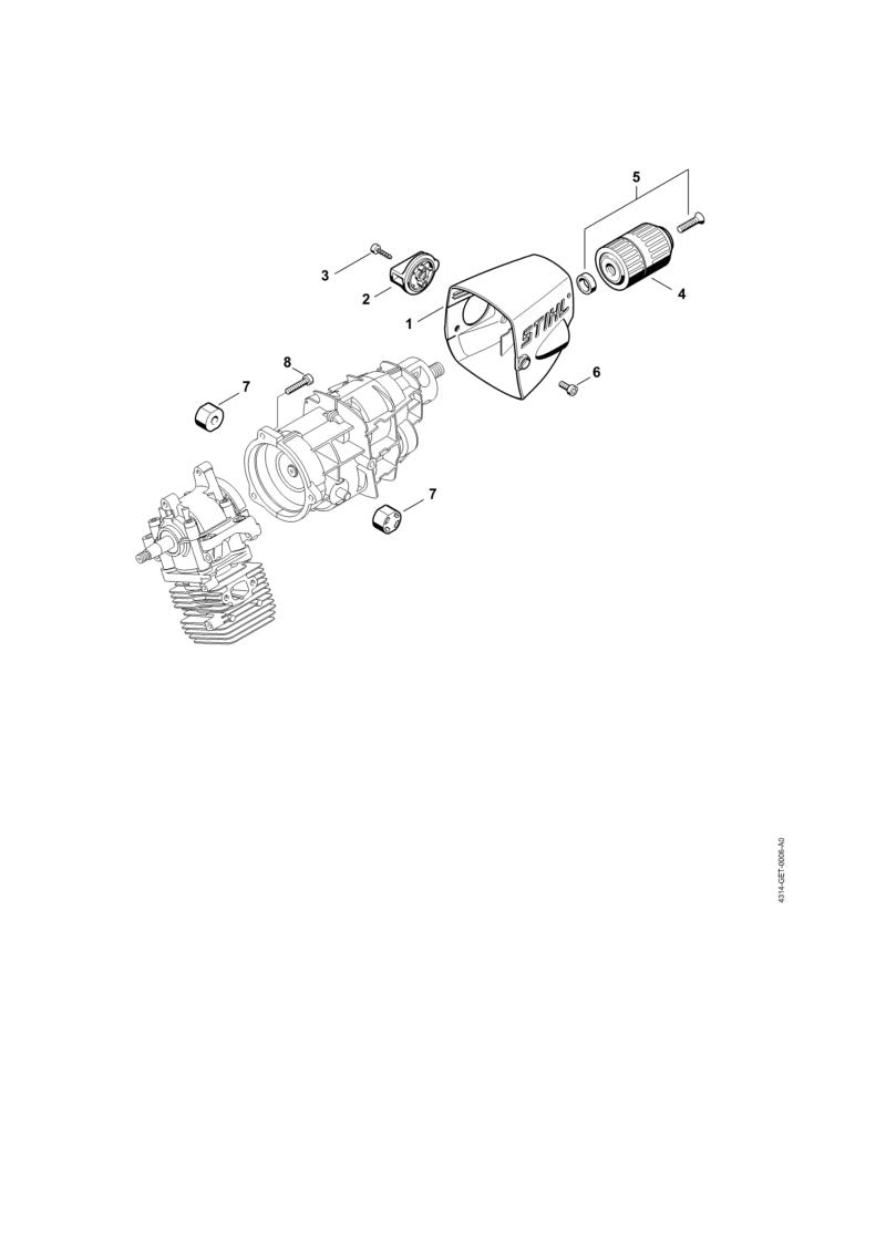 STIHL 4314-007-1054 Boutennset positie 5 technische tekening