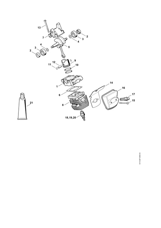 STIHL 4314-140-0600 Uitlaatdemper positie 16 technische tekening