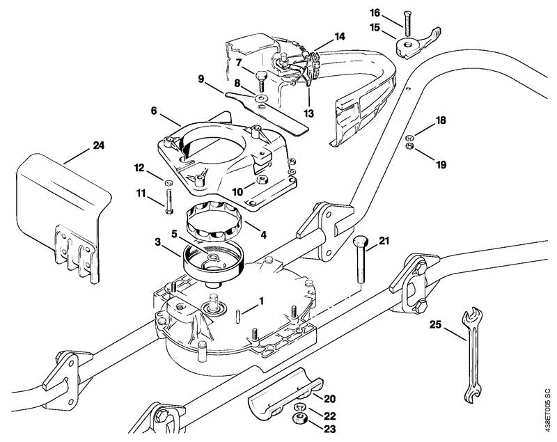 STIHL 9470-435-0580 Platte spie 4x4x20 positie 1 technische tekening