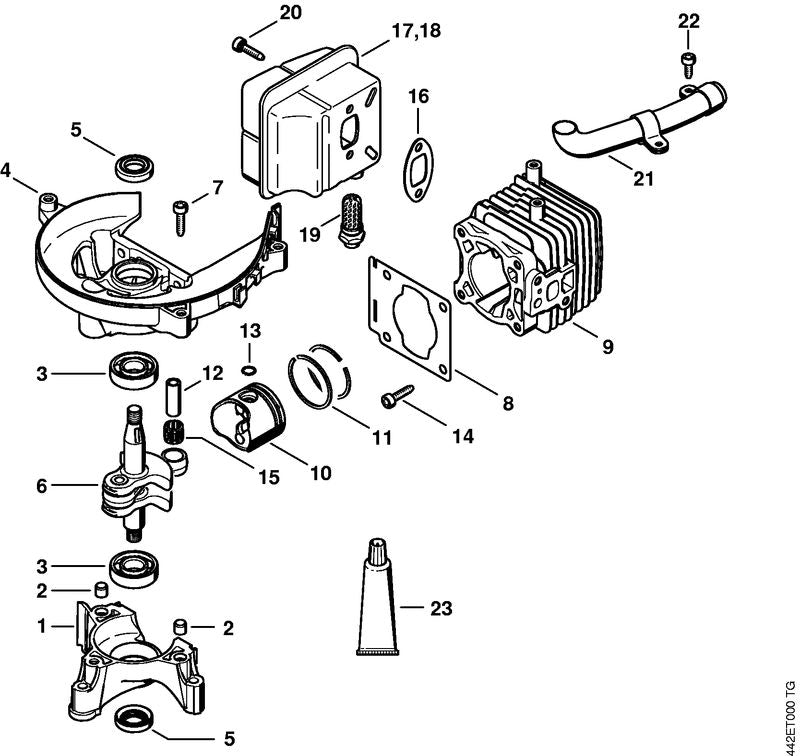 STIHL 4237-020-2600 Carter lagers positie 4 technische tekening