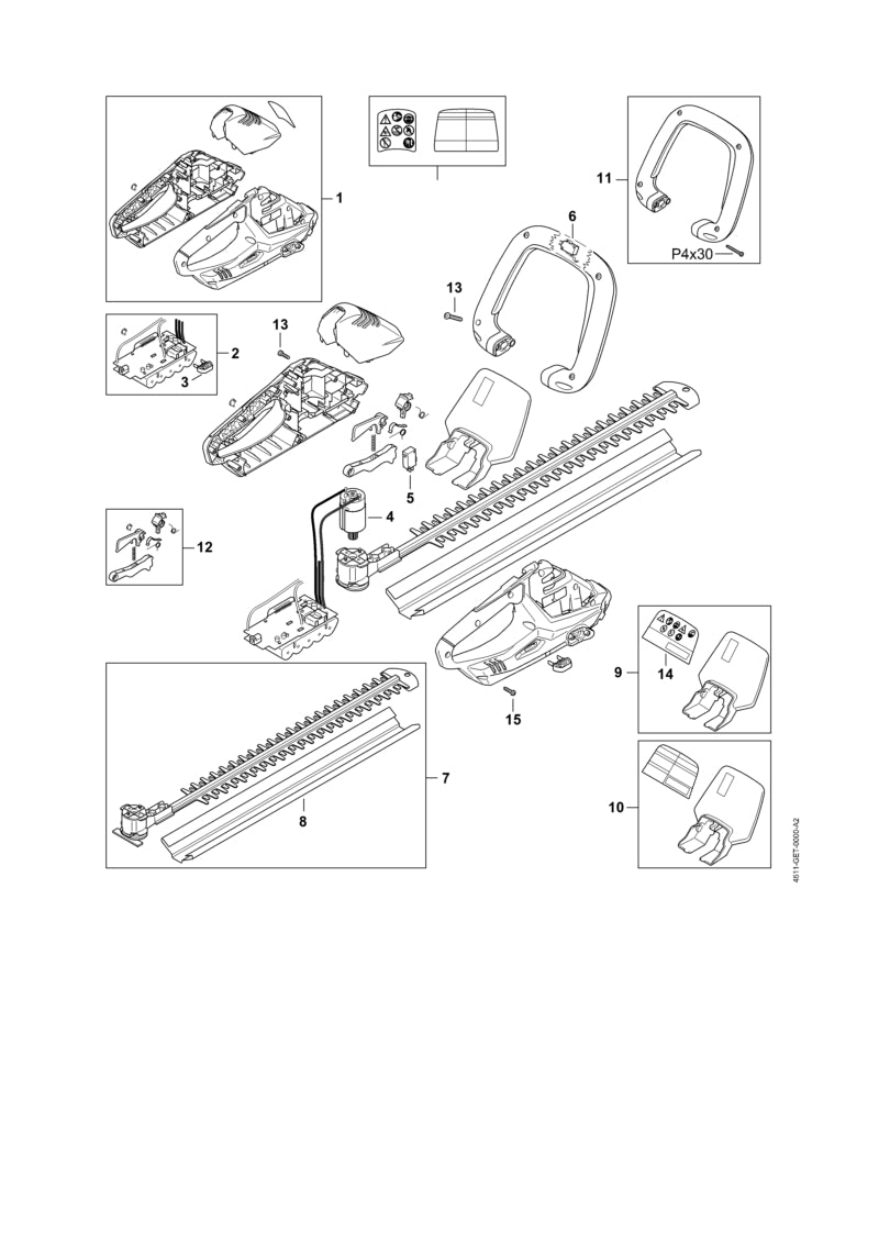 STIHL 4511-007-3800 Set bedieningselementen positie 12 technische tekening