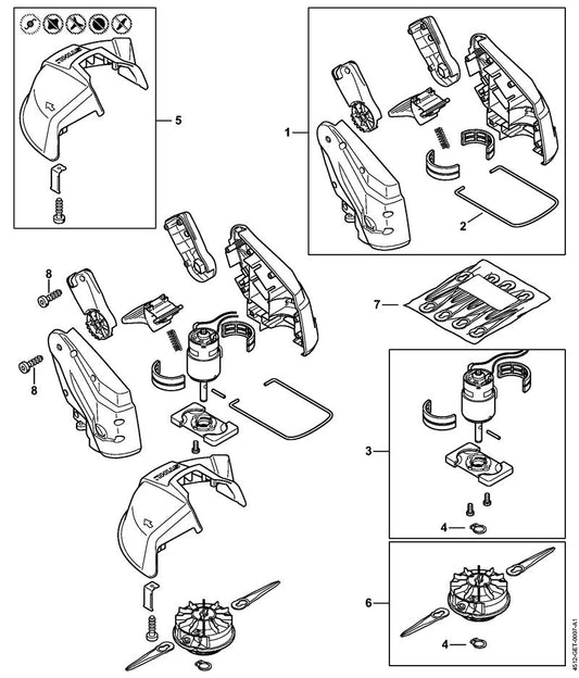 STIHL 4512-600-0201 E-motor positie 3 technische tekening