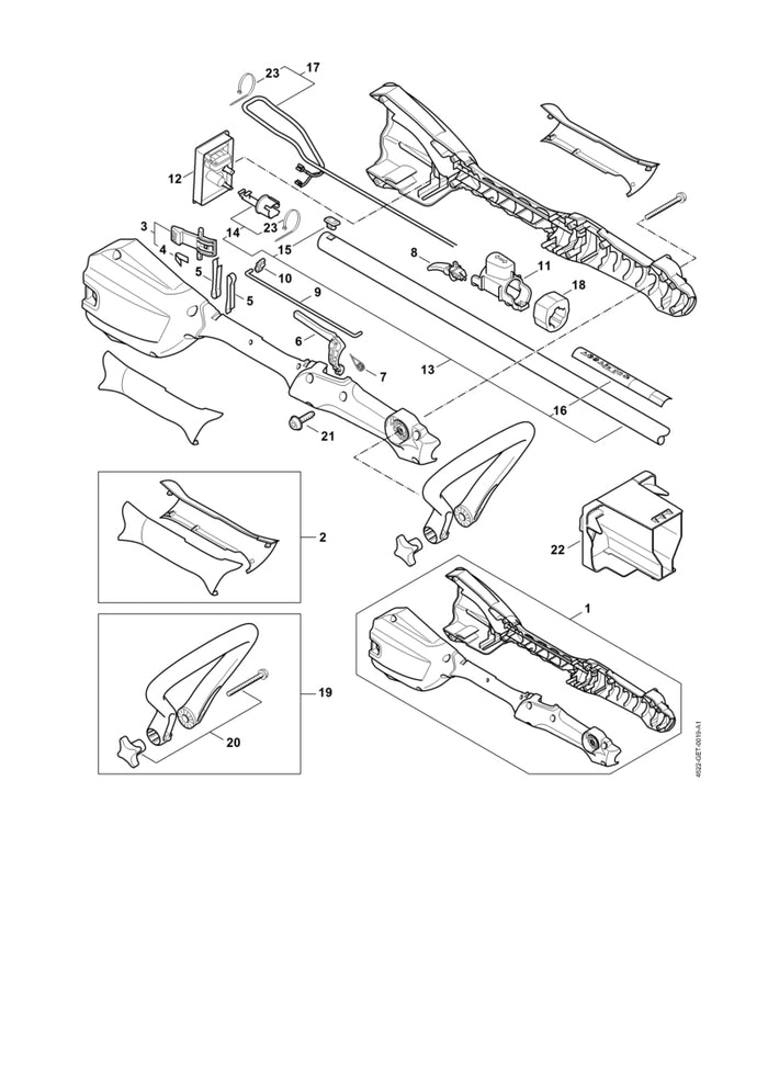 STIHL 4522-182-1500 Stang positie 9 technische tekening