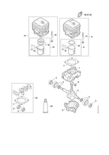 STIHL 4241-020-1202 Cilinder m. zuiger Ø 34 mm positie 14 technische tekening