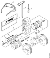 STIHL 0000-961-1004 Ring positie 10 technische tekening