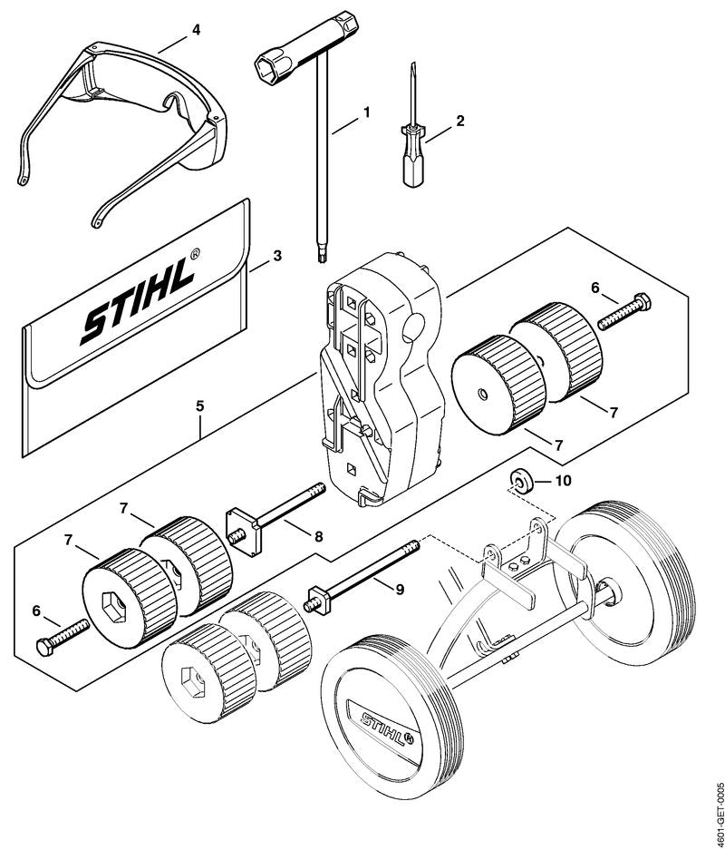 STIHL 9008-346-1950 Zeskantbout M8x50 positie 6 technische tekening