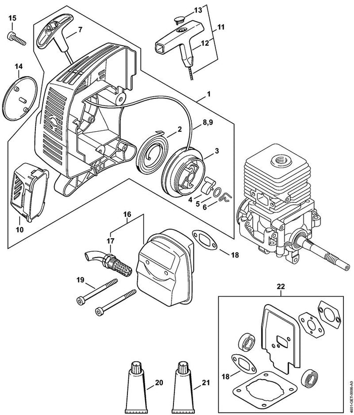 STIHL 4140-149-0602 Uitlaatdemperpakking positie 18 technische tekening