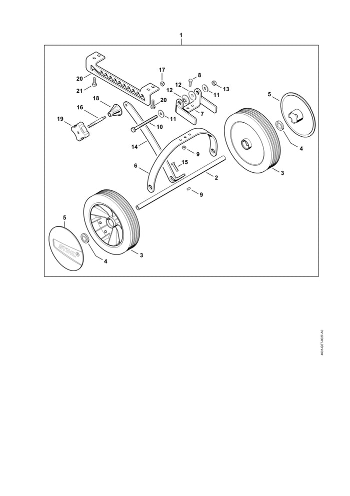 STIHL 4601-731-7902 Draagstang positie 14 technische tekening