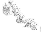STIHL 4139-405-8100 Beschermkap positie 5 technische tekening