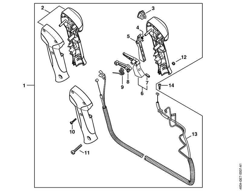 STIHL 4604-180-1102 Gaskabel positie 13 technische tekening