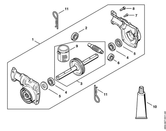 STIHL 9503-003-8134 Groefkogellager 6301-2RS positie 2 technische tekening