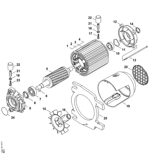 STIHL 4757-608-1800 Bout positie 21 technische tekening