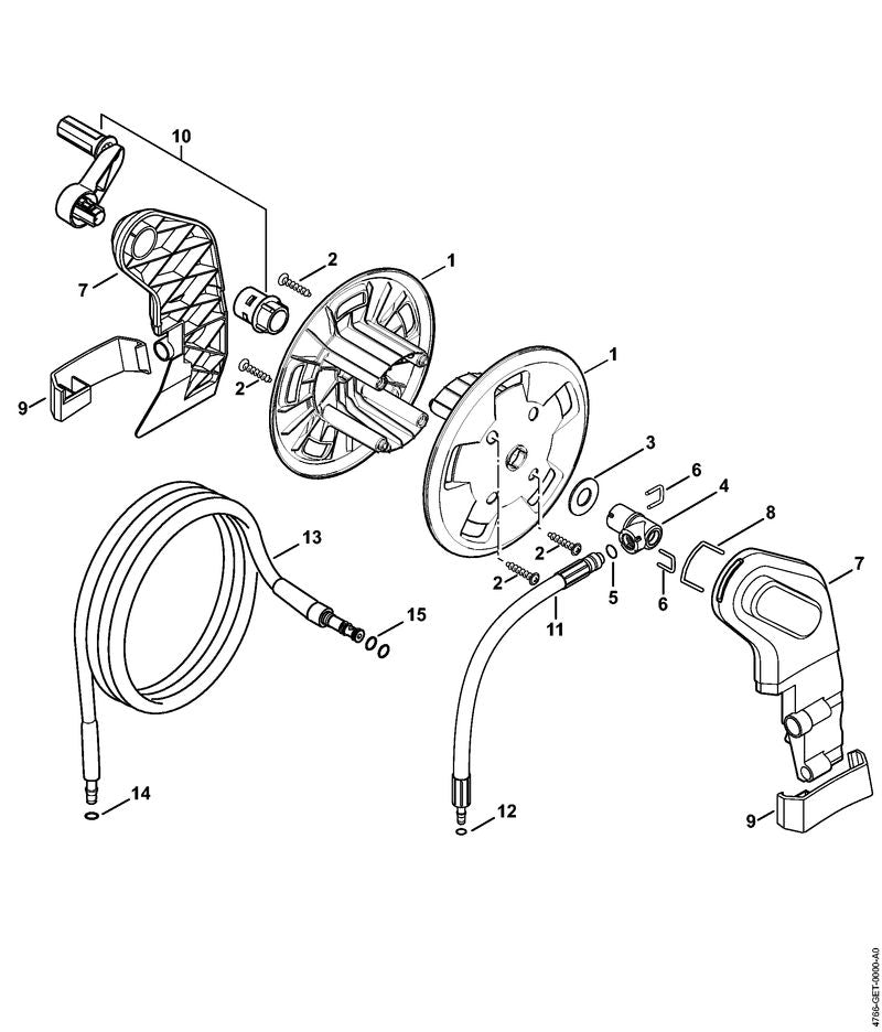 STIHL 4767-791-7500 Afdekkap positie 9 technische tekening