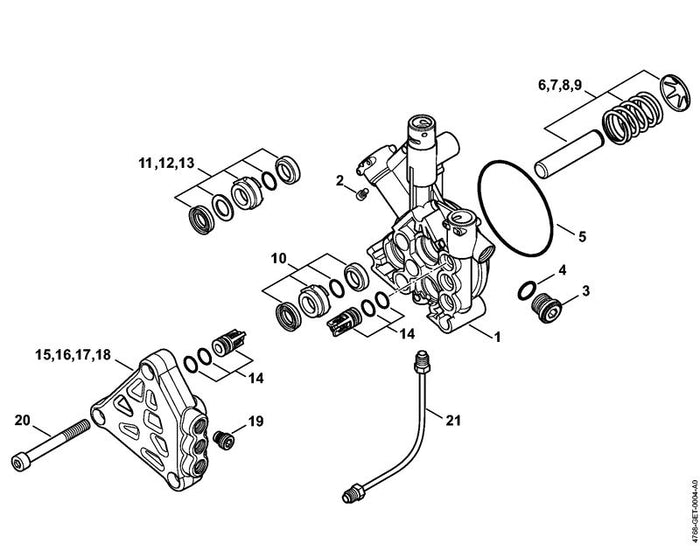 STIHL 4768-510-3201 Pijp positie 21 technische tekening
