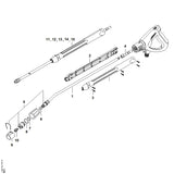 STIHL 4925-500-8403 Spuitlans, geknikt met sproeierkop, 890 mm positie 1 technische tekening