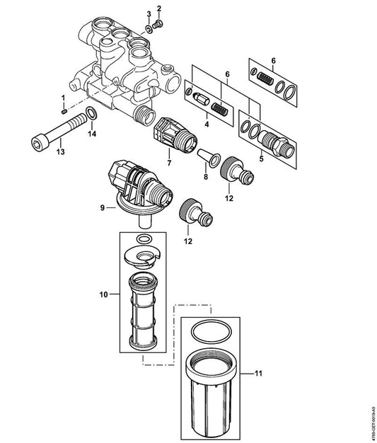 STIHL 4788-958-0200 Ring positie 3 technische tekening
