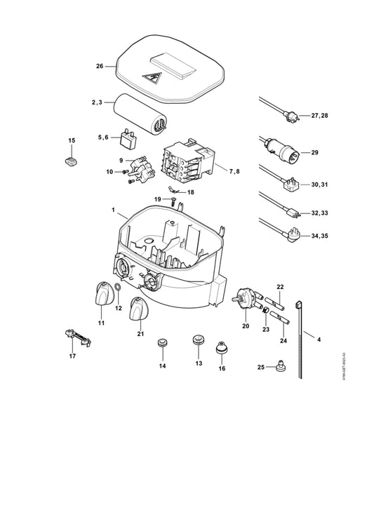 STIHL 4788-605-1000 Condensator 70 µF positie 2 technische tekening