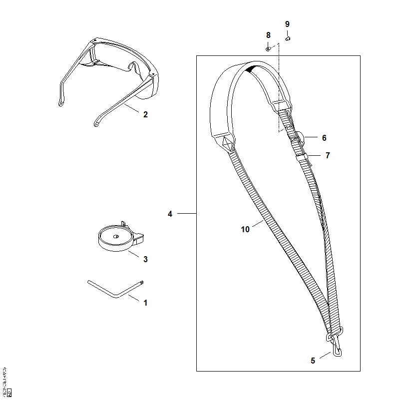 STIHL 4809-710-0600 Steunwiel positie 3 technische tekening