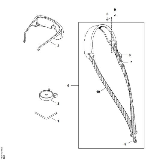 STIHL 4809-710-0600 Steunwiel positie 3 technische tekening