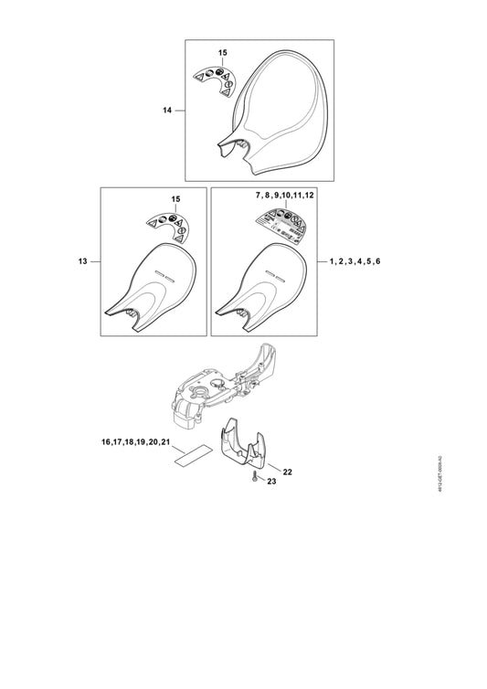 STIHL 4812-792-9400 Aanslag positie 22 technische tekening