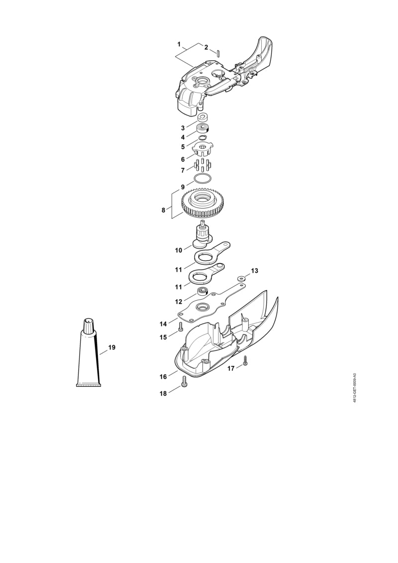 STIHL 6460-640-7607 Tandwiel positie 8 technische tekening