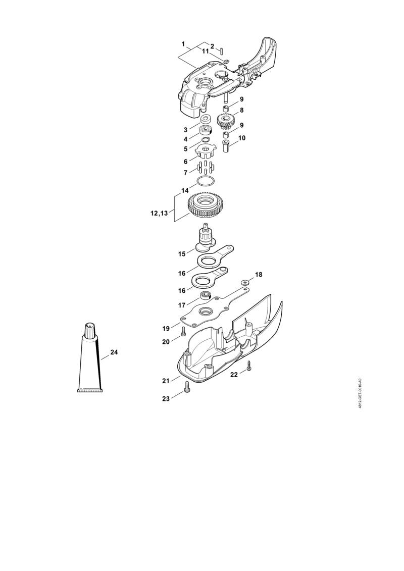STIHL 6460-640-7611 Tandwiel positie 12 technische tekening