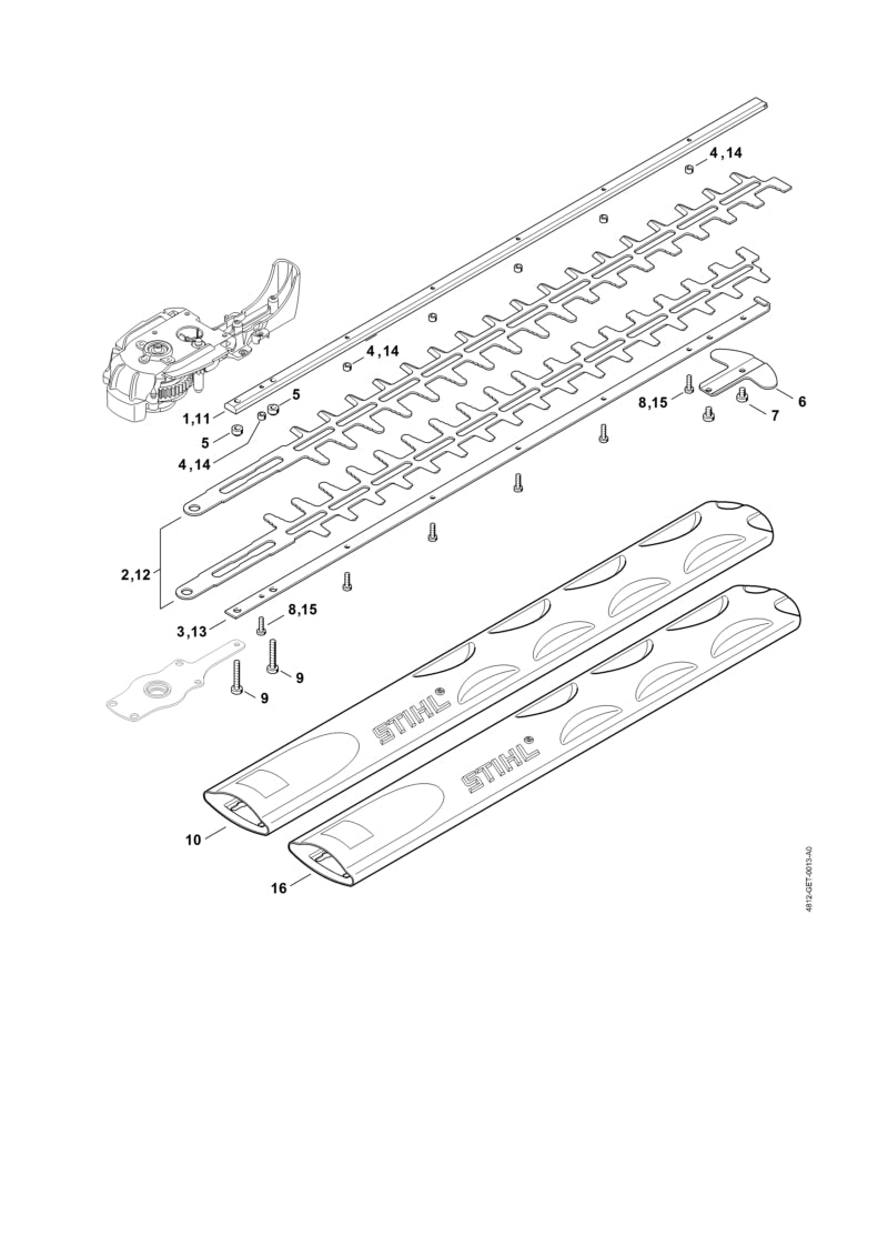 STIHL 6460-713-6710 geleiding positie 11 technische tekening